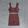 Wareball 2pcs Kadın Yoga Set Seti Seksi Sütyen Sutu Sakinsiz Spor Şortu Egzersiz Koşu Giyim Giyim Giyim Giyim Atletik Sport Suit 220513