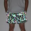 Przyjazd odblaskowe szorty Mężczyźni nocne jogging odbijają kolorowy kolor grzybowy oddychający letni odzież Bermuda Masculina 220621