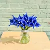 装飾的な花の花輪青いカラリリー人工本物のタッチユリブーケは装飾のための家の花の装飾decorative装飾のための偽物
