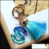 Key Rings Jewelry Custom Keyrings Keychain Initial Letter A-Z Number 0-9 Tassel Pendant Bag Charms Accessories Fashion Gift Car Chains Ring