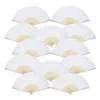 12 Pack Hand Held Fans Party Favor White Paper fan Bamboo Folding Fans Handheld Folded for Church Wedding Gift252786932946070267