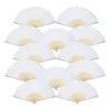 Paquet de 12 ventilateurs à main faveur de fête ventilateur en papier blanc ventilateurs pliants en bambou pliés à la main pour cadeau de mariage à l'église252786932946070267