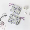 Bubble Cotton Floral Lipstick Storage Bags Student Office School Zipper Purse Cosmetic Organize Travel Small Portable MJ0691