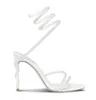 유명한 섹시한 renes Margot Jewel Sandals Shoes Crystal Spiral Ankle Strap Caovill Lady Gladiator Sandalias Glitter Sole High Heel P3356864