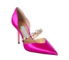 Luxe merk dames sandaal jurk pumps Aurelie 85mm lakleer pumps sandaal echt leer puntige pomp met parelversiering 35-43