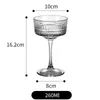 260 ml Martini gravé rayures Champagne Cocktail tasse maison Bar verre à vin boîte de nuit fête mariage gobelet Drinkware