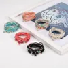 Fashion Elastic Multilayer Crystal Stone Beads Strands Tassel Charms Bracelets Boho Bracelet for Women Gift 8PCS/SET