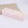Gift Wrap Flamingo/Marble/Feather Mönster Pappersförpackningsbox Nougat Cookies Presentlådor Bröllop Chokladkaka Breat Breatboard C0804G05