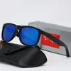 Classic Women Designer Sunglasses Men Unisex Square Frame Youthful Personality Blue Coated Lenses Red Mercury UV Protection Eye Sports Glasses