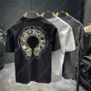 Cotton Short Sleeve T-shirt Men's Fashion Brand Summer Loose T-shirt Double Print Mens Designer Clothes