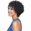 Parrucche per capelli umani ricci con frangia Glueless Remy peruviano Funmi Riccioli Corti Bob Wave Parrucche complete fatte a macchina per le donne