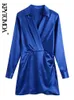 Women Fashion With Covered Buttons Draped Soft Touch Mini Dress Vintage Long Sleeve Side Zipper Female Dresses Vestidos 220526