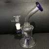 1st Blue Hookah 7inch Glass Beaker Bong Water Pipe med 14 mm glasskål för rökning