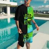 Männer Trainingsanzug Übergroßen T Shirts Set Mode Chandals Mann Kleidung Kurzarm Anzug 3D Gedruckt DIY Sweatshirt Sportswear 220708