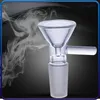 14mm Glass Joint Clear Slide Male Glass Bowl Smoking Hookah Bong for Water Pipe with Handle Funnel Type Bubbler