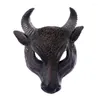 Party Masks Adult Bull Cosplay PU Black Half Face Mask Horror Head Upper Animals Halloween Masque AccessoriesParty