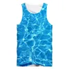 Лето большого размера 5XL Мужская майка 3D Blue Water Man с принтом Ocean wave Web Одежда Продавцы Оптовая продажа Drop 220623
