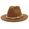 Hats Fedoras For Women Winter jesienna szeroka grzbiet Panamas Feled Men Caps Elegancki Jazz Hat