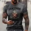 Women's T-Shirt Summer 3D JAMESON Alphabet Print Retro Harajuku Fashion Casual Breathable Oversized Men's Round Neck Short SleevesWomen'