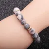 Beaded Strands Women Calming Stress Healing Stone Round Bead Bracelet Elastic Gift Daily Lightweight Charm Fashion Birthday Craft JewelryBea