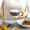 Japanese and Wind 4.5-inch Rice Bowl Ceramic Unglazed Anti-scalding Bowl European Simple Household Soup Bowl High-legged 220418