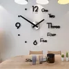 Relógio de parede 3D Design moderno Design Diy Digital Wall Clock Acrylic Stickers Decor de escritório em casa Relógio de parede para decoração da sala de estar 210325