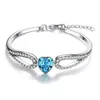 Bracelet ensemble de bijoux pour femmes Y colliers argent ange bleu diamant coeur Bracelet strass balancent or boucles d'oreilles bracelet