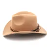 Chapéu de cowboy ocidental para meninos e meninas, aba larga, boné de cowgirl com decorações de banda feitas à mão para Halloween, Natal, aniversário 9599529