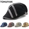 Berets Britse heren golf hoed mannen casual katoen sboy cap duckbill vizier cabbie hoeden boina gorras platte petten voor damesberetten wend22