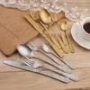 Yemek takımı setleri 24pcs vintage kraliyet set sofra takımları 18/10 paslanmaz çelik bıçak çatal çay kaşığı batı çatal bıçak takımı mutfak aksesuarları dinnerware