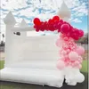 Matten PVC Bouncy Castle opblaasbare bruiloft Jumper White Bounce House Bridal Wedding Jumping Bouncer with Blower and Decorations 770 E3