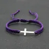 Charm-Armbänder Edelstahl gewebtes Jesus-Kreuz-Armband Paar handgefertigtes geflochtenes Seil für Männer Frauen Schmuck Geschenk ihr SX-10Charm Kent22