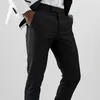 Erkekler Erkek Blazers Siyah Erkekler Pantolon Yan Saten Stripe Tek Parça İnce Fit Klasik Erkek Pantolon Resmi Moda Kıyafetleri
