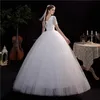 Inne suknie ślubne seksowne v szyję krótkie rękaw proste sukienki koronkowe cekiny kwiatowe Shinng plus rozmiar w górę Slim Princess Bridal Gownother