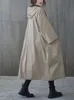 Casaco de trincheira para mulheres moda de estilo coreano Windbreaker Oversize Spring Autumn Capuz de bolso solto Cardigan Long Women L220725