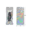Clear and Holographic Brush Packing Bags with Hanger Hole 100pcs lot Zipper Seal Packaging USB Bag Multi-sizes Necklace Watch Pack318v255v