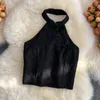 Sexy crop tops off shoulder tank top women solid color tops for womens camis for woman summer halter omighty slim fit ins 220407