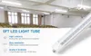 US Stock T8 LED Tube Light 8ft en rad enkelstift FA8 Fluorescerande lampor 45W Kall vit transparent omslagsbutik Kontors garage belysning