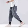 2022 Spring Men Chinese Style Harem Pants Men Streetwear Casual Jogger Pants Male Cotton Linen Sweatpants Ankle-length Trousers L220706