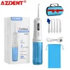 AZDENT AZ-007 Oral Irrigator USB Recharge Cordless Water Teeth Flosser Cleaner Travel Foldable 5 Jet Tips 4 Modes Adult Child 220607