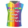 Herren-Tanktops, IFPD, EU-Größe, Tie Dye, 3D-gedruckter Kapuzenpullover, Sommer, lässig, cool, für Herren/Damen, lockere ärmellose Weste, Übergröße, 6XL