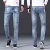 Men's Jeans designer menswear autumn new embroidered jeans micro elastic Leggings pencil pants