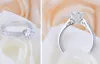 Bague pour femme en or blanc plaqué or 18 carats avec solitaire