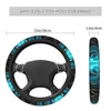 Steering Wheel Covers Teal Blue And Gold Hues Marble Agate Cover Custom Auto Car Protector Fit For Sedan AccessoriesSteering