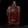 Waist Bags Men Genuine Leather Fanny Pack Cell Phone Cigarette Key Case Coin Purse Pouch Hip Bum Belt Hook BagWaist BagsWaist