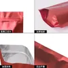 Multi-storlekar Röd stående matt aluminiumfolie Zip Lock Packing Påsar Återställbara husdjur Matlagringspaket Doypack 2926 T2