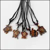 Otros collares colgantes joyas collar personalizado mixtos mixtos faux yak hueso étnico tribal marrón tortuga marina surfista cera negra cable de algodón