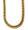 14k Hip hop 15mm men's big gold chain Gold Plated domineering exaggerated Miami Cuba Necklace 60cm