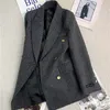 A698 Abiti da donna Blazer Tide Marchio Stilista retrò di alta qualità Panno di lana grigio Serie Giacca doppiopetto Slim Plus Size Abbigliamento donna