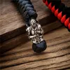 Chaveiros de alta qualidade vintage espartano guerreiro metal cordão cordão feito à mão tecido sobrevivência paracord corda viking rune bead chave r317u
